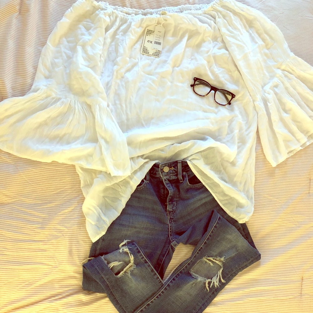 Gorgeous, diaphanous, peasant top/beach cover up!